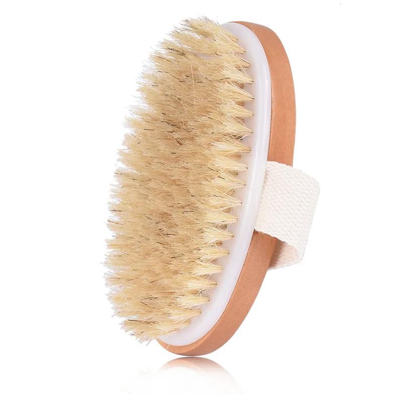 

Body Brush Natural Boar Bristle Organic Dry Skin Body Brush Massager Bamboo Wet Back Shower Brushes Exfoliating Bathing Brush