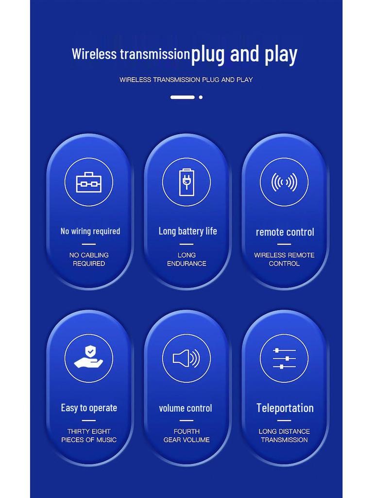 Sonnette de porte sans fil intelligente auto-alimentée pour maisons - Idéale pour les personnes âgées et les femmes enceintes