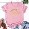 Funny Camping Crew Print T-Shirt Summer Camper T Shirt Women Men Short Sleeve Loose Shirts