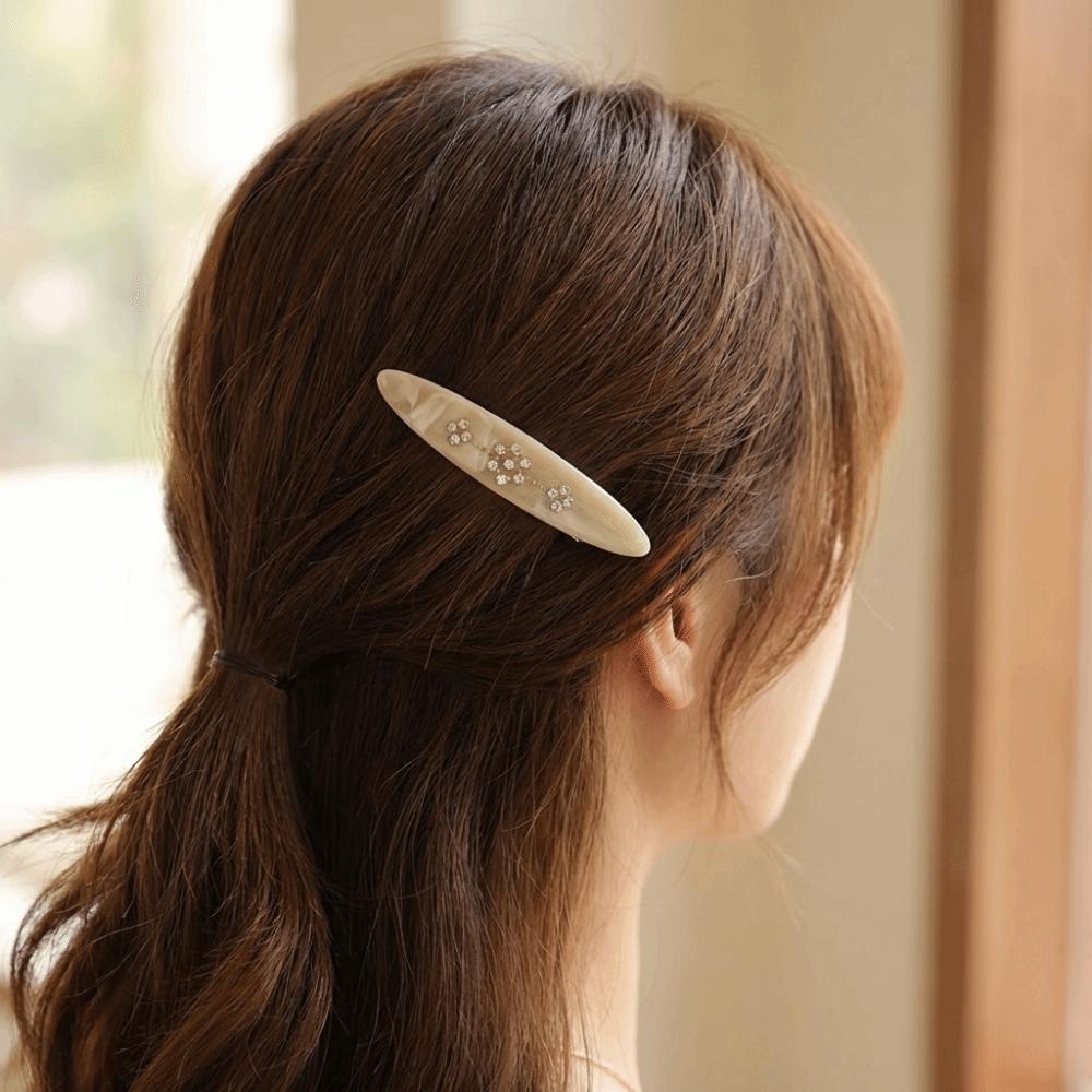 Vintage Acetate Hair Clip Retro Rhinestone Side Bangs Clip Y2K Spring Clip  Gift Presentation