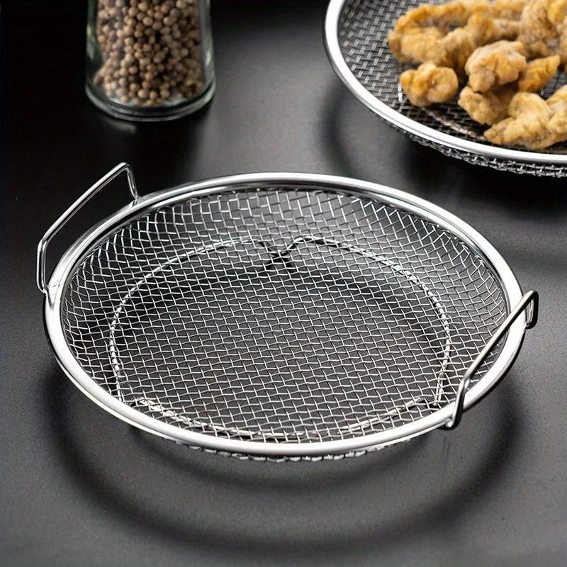 Stainless Steel Oil Filter Tray, Reusable Round Mesh Basket, Kitchen Filter, Outdoor Camping BBQ Accessories Christmas Gifts