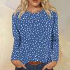 Women's Fashion Casual Long Sleeve Flowers Print Round Neck Top