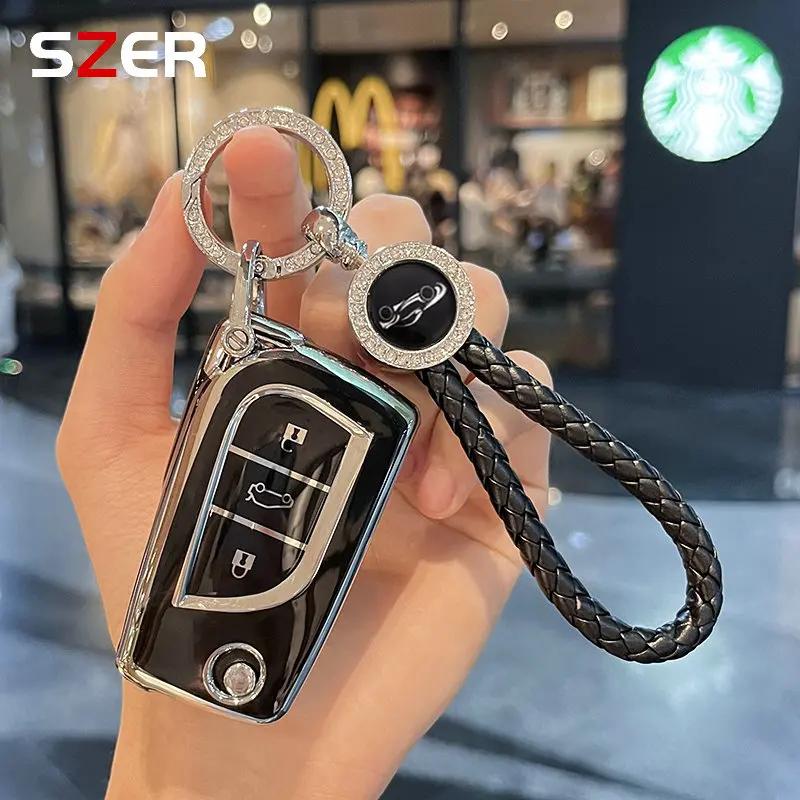 EBSKCS1 TPU Car Key Case Cover Fob Shell For Keyachain Toyota Corolla Altis Auris Aygo Yaris Camry RAV4 Verso TC IM Shell Accessories
