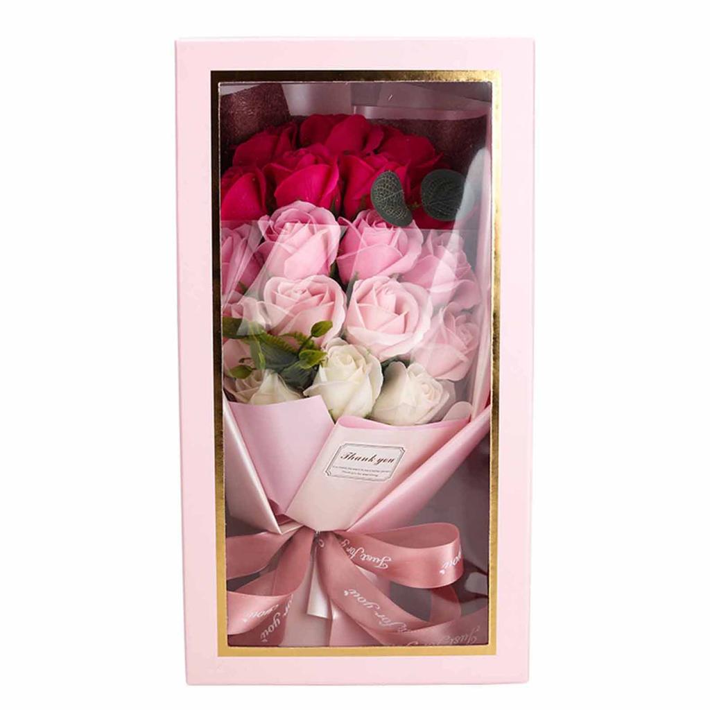 18pcs Soap Flower Bouquet Artificail Roses Forever Flower with Box Practical Valentine's Day Mother's Day Gifts Home Decoration