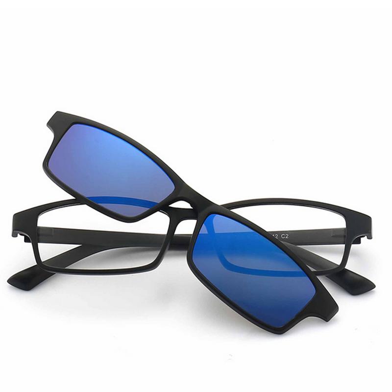 2251 Magnetic Dual-Use Tr Glasses Myopia Frame Sunglasses Clip-On Mirror Set Men Women Driving Sun Glasses -0.5 -1.0 -2.0 To -6
