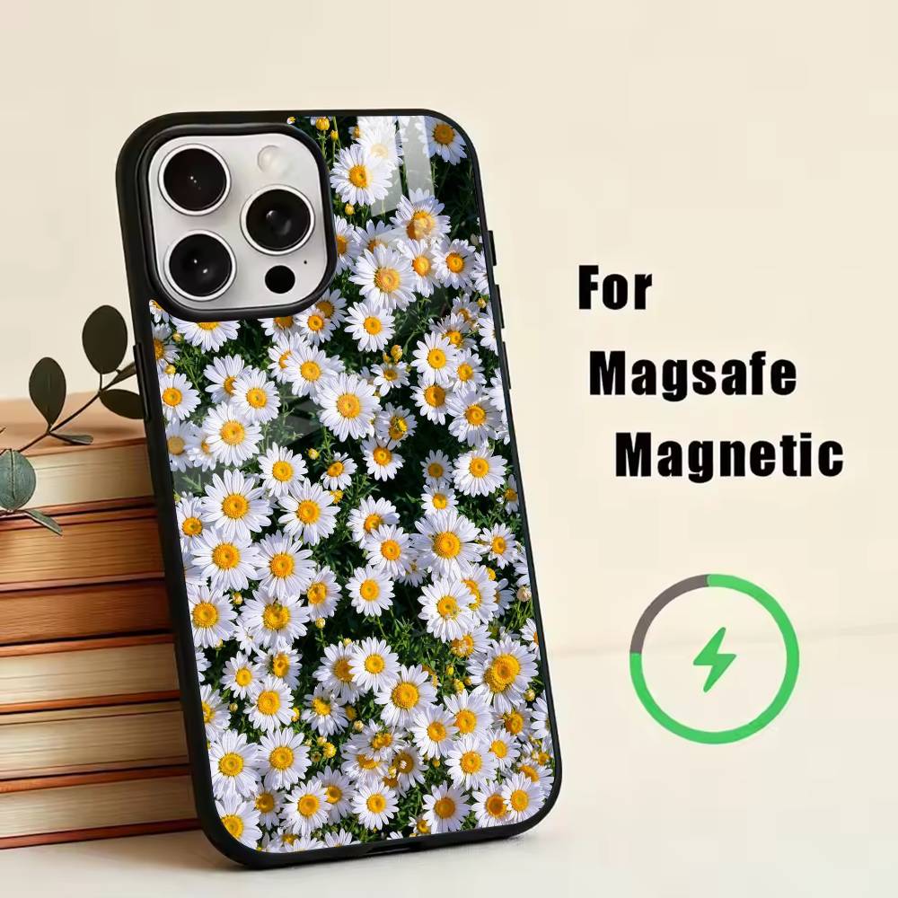 

little daisy Phone Case For iPhone17,16,15,14,13,12,11 Plus,Pro Magnetic with Magsafe Wireless Charging iPhone11PROMAX