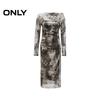 ONLY Women's Elegant Smudged Print Mid-Length Long-Sleeve Dress