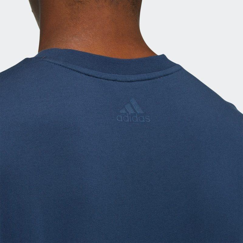 adidas T Shirts Men's Navy Blue Crew Neck Moderate Straight Fit GP0984