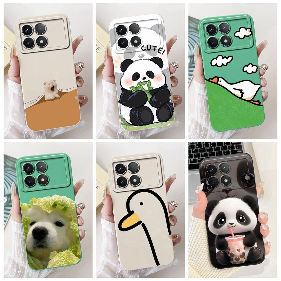 For Xiaomi Poco X6 Pro 5G Case Cute Panda Cartoon Cover Soft Silicone Phone Case For Xiaomi Poco X6 Neo PocoX6 Pro Fundas Bumper