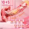 5-in-1 Telescopic Rotating Dildo Vibrator – Tongue Licking Clitoral Stimulator,Thrusting & Heating G-Spot Anal Toy,Hands-Free Base for Women & Couples