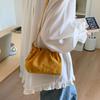 Handbag Suede Pleated Cloud Bag Shoulder Bag Solid Color Tote Bag Slouchy Hobo Bags  Shopping