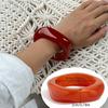 Fashion Irregular Smudged Acrylic Bracelet, Retro Translucent Gold Foil Resin Wide Bracelet