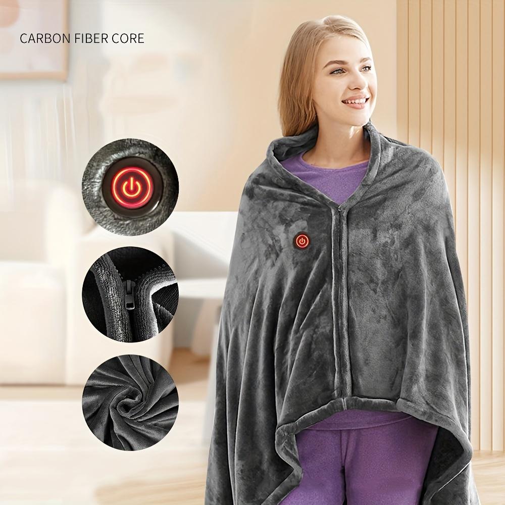 USB Electric Heating Blanket - Flannel Single Person Warm Shawl with Three Speed Temperature Control for Office, Travel, and Warmth Preservation