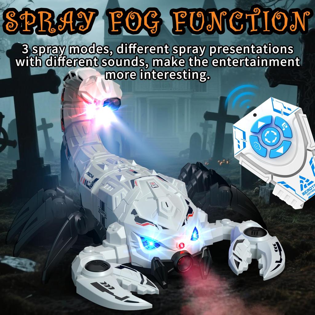RC Scorpion Toy Music Function 2.4GHz White, Interference-Free Control, Family Fun Gathering