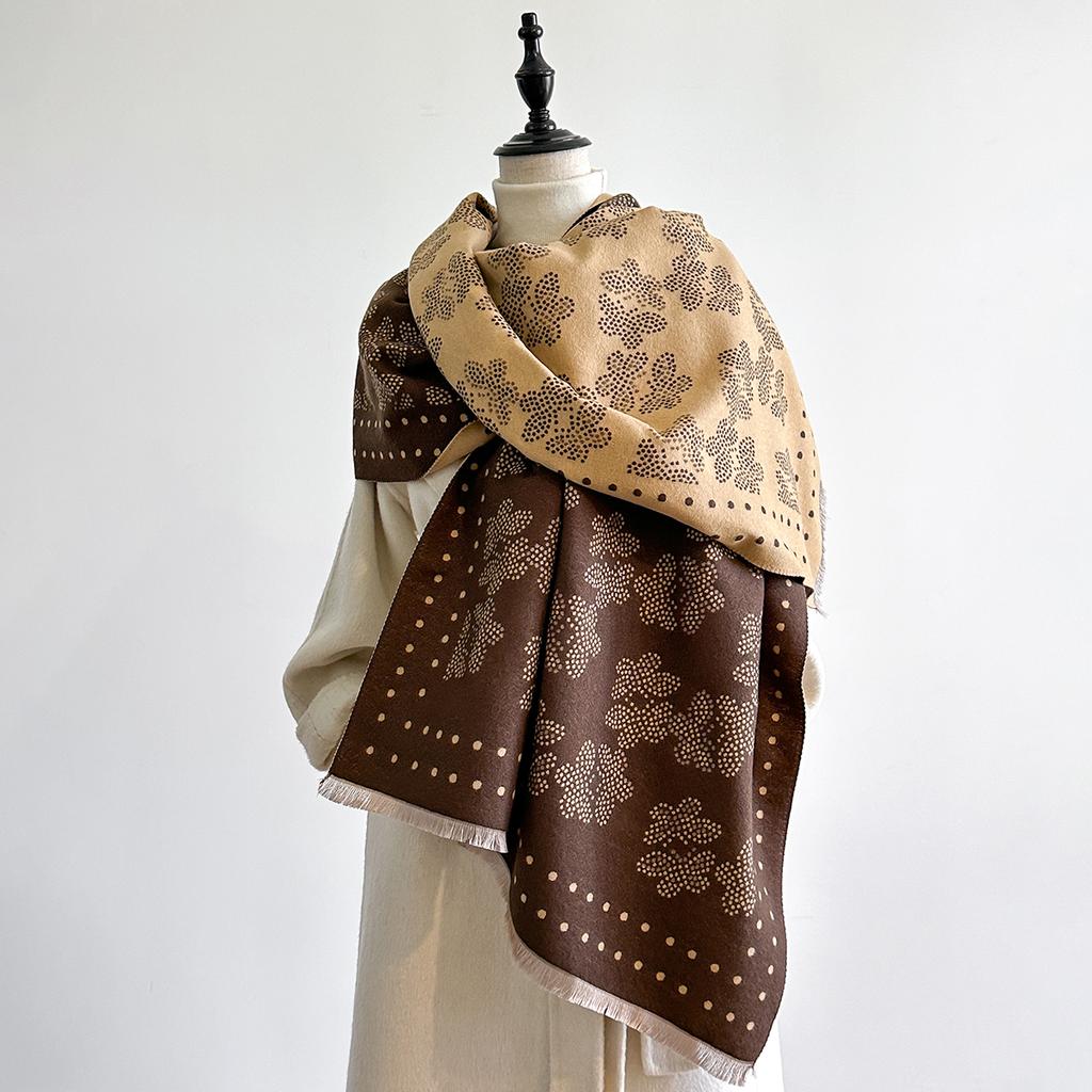 Luxury  Women'S Two-Sided Printed Scarf - Soft Warm Pashmina Butterfly Shawl Winter Outdoor Coldproof Windproof Blanket