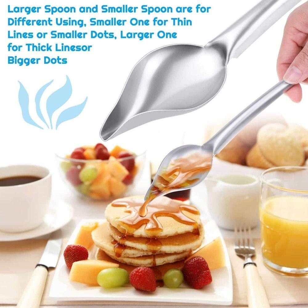 6/12Pcs Dessert Tools Plating Drizzle Spoons Culinary Precision Spoons  Plate Decorating