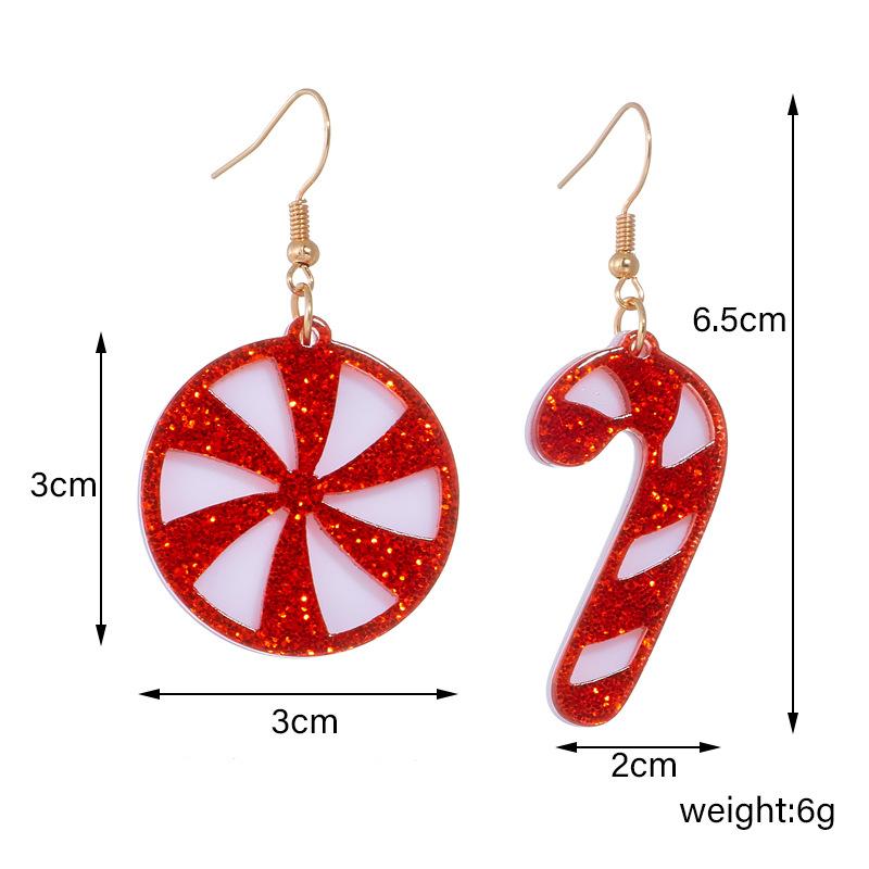 

Новые Рождественские Зеркальные Звезды Рождественская Шляпа Леденец Акриловые Европейские и Американские Серьги красный