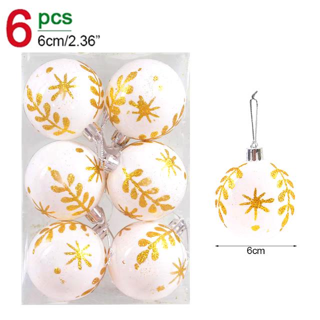 

Christmas Decorative Balls Glitter Colored Balls Christmas Tree Hanging Painting Pendant Home New Year Party Gift Decoration 6pcs(1 box)