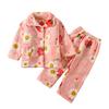 1-14 år Barn Tegneserie Trykket Varmt Tykt Pyjamassett Fleece Loungewear