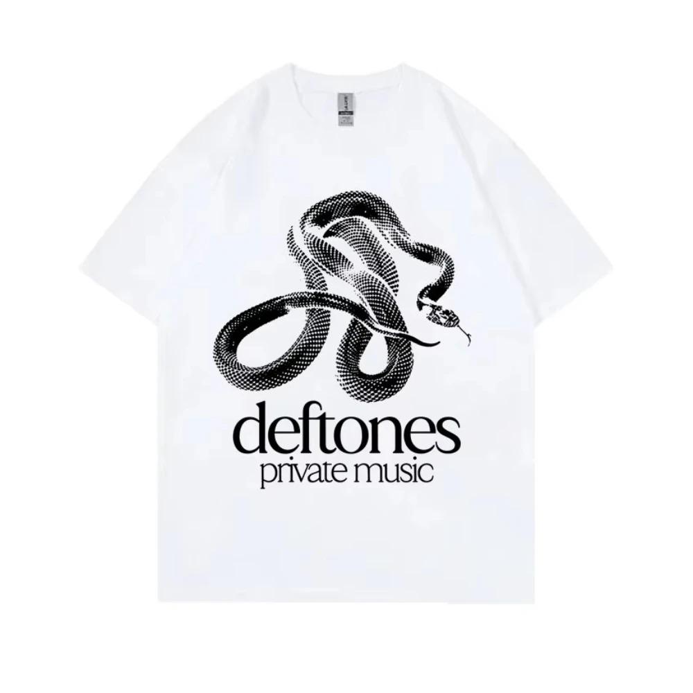 2026 Limited Alternative Metal Rock Band Deftones Private Music Snake Graphic T Shirts Men Women Vintage Oversized T-shirt Streetwear