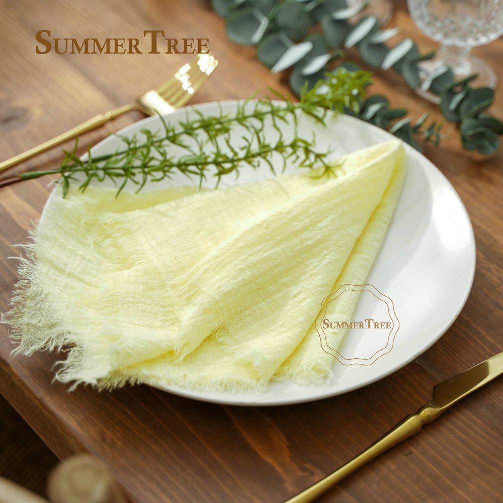 Gasa de Algodón 42x42cm Retro Estopilla Rústica Decoración de Mesa Muselina Paño de Cocina Servilletas de Tela Suministros para Bodas