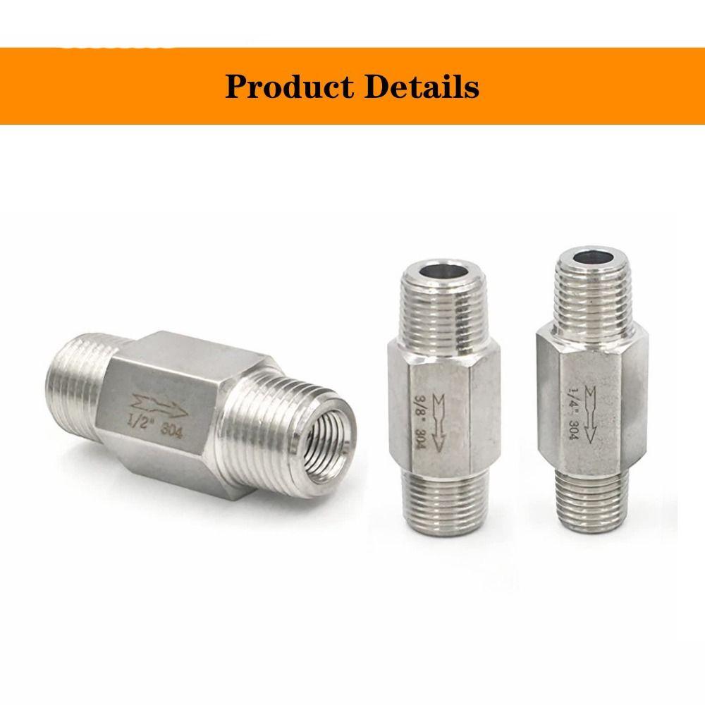 304 Edelstahl Einwegventil 1/4 Zoll NPT Rückschlagventil Langlebiges Rückschlagventil Öl Wasser Gas