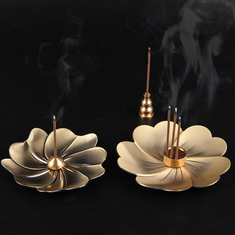 Hot Sale Alloy Buddhi Cherry Blossom Reflux Incense Burner Incense Rack Home Decoration Coil Incense Burner Air Incense