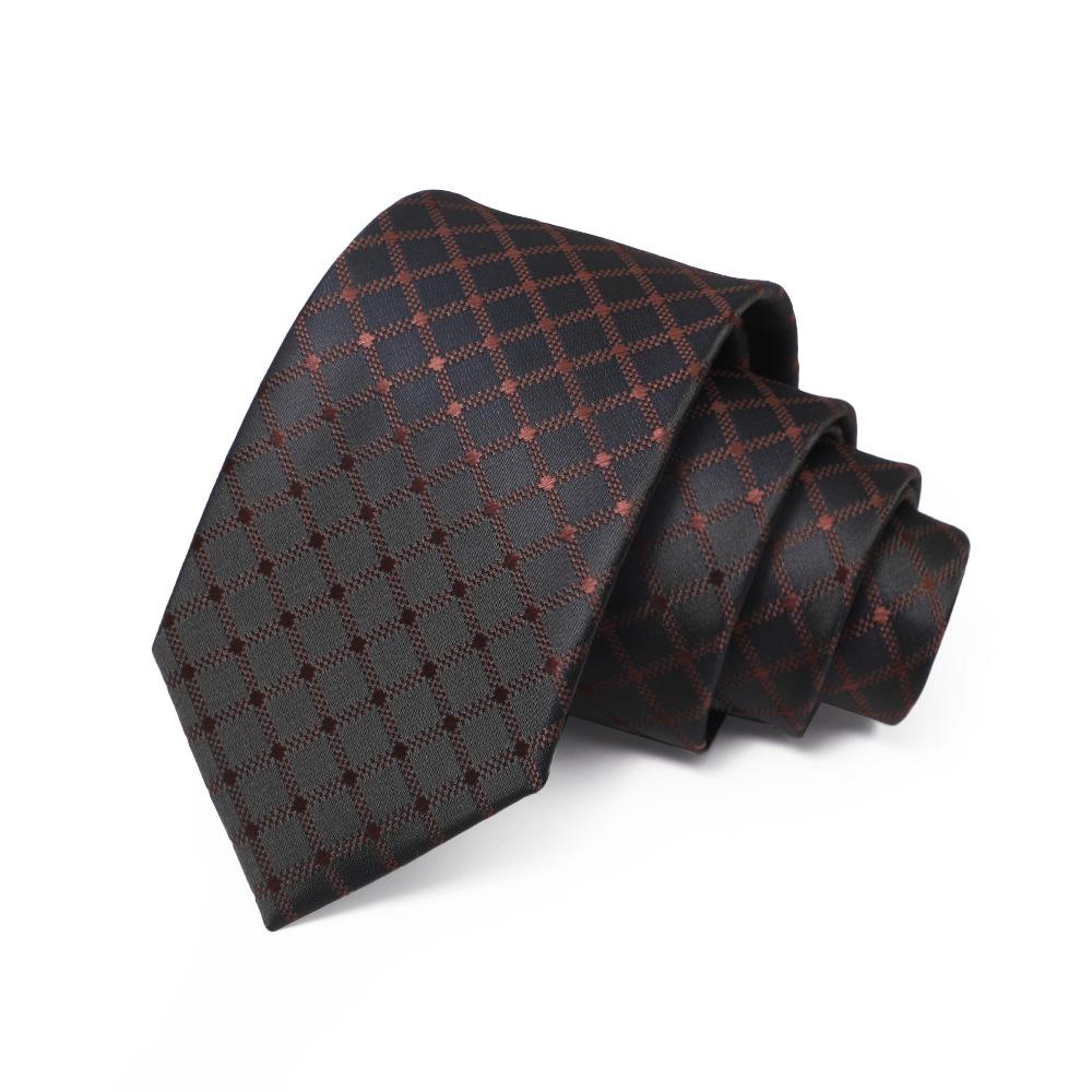 Corbata de Jacquard Rayada para Hombre, Atada a Mano, Poliéster, 8cm, Accesorio Formal de Negocios de Alta Gama