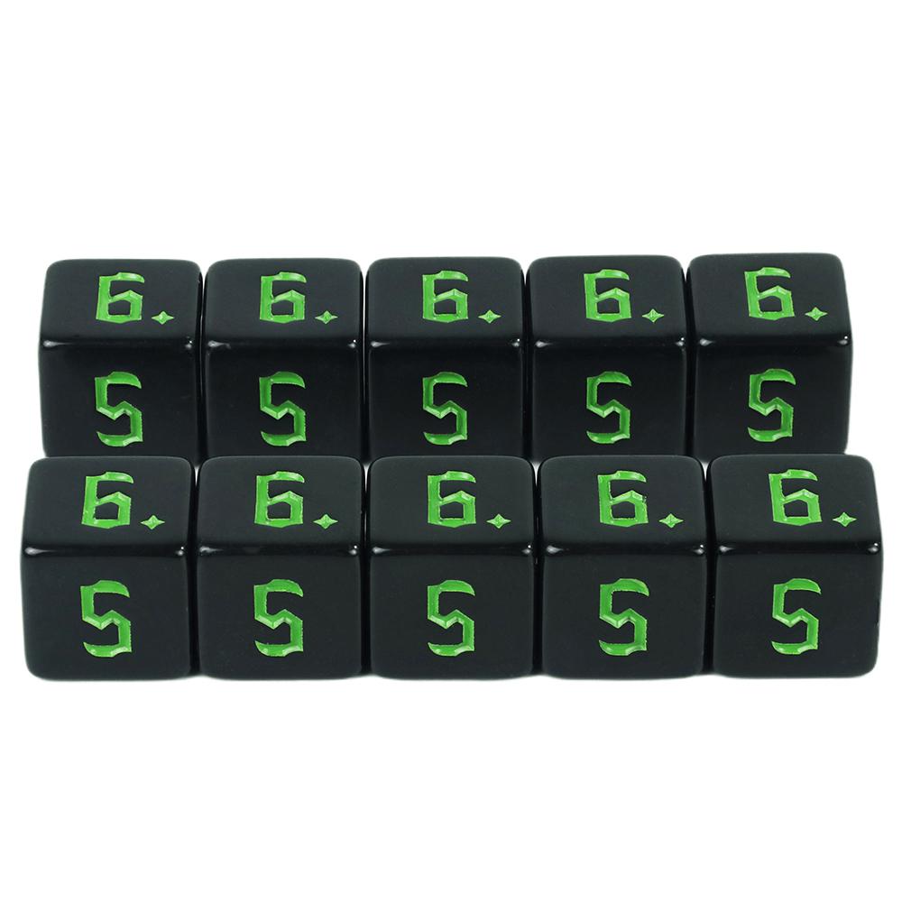 

D6 игральные кости 10 шт. многогранные игральные кости акриловые цифровые игральные кости клубные развлечения настольные игральные кости зелёный
