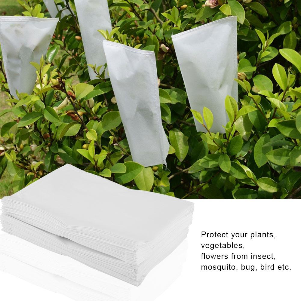 100 PCS Garden Pollination Parchment Bags Mosquito Bug Net Protective Bags for Plant Flower