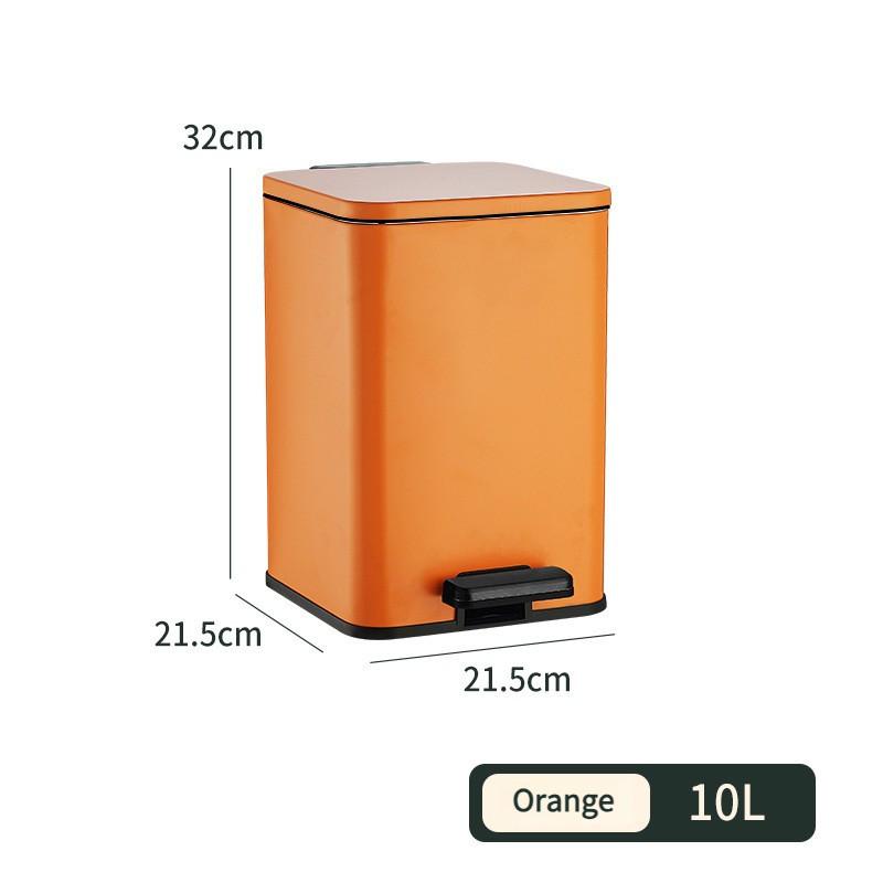Household Stainless Steel Square Garbage Bin Kitchen Living Room Large Capacity Foot Operated Sanitary Bin