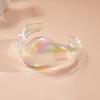 Transparent Acrylic Opening Bangle AB Colorful Resin Bracelet Fashion Wide Cuff Bracelet  Women