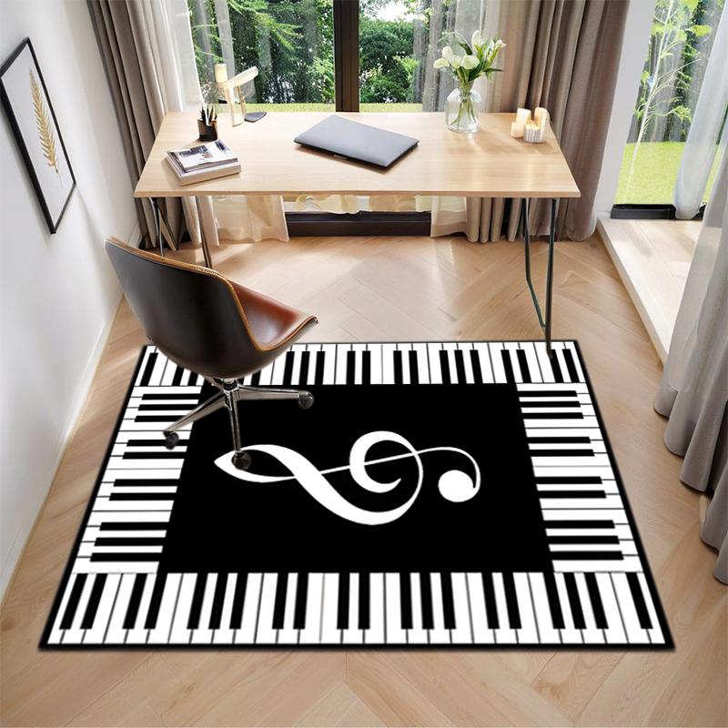 1Pc Piano keys music Printed circular carpet, home door mat, outdoor travel protection carpet A12