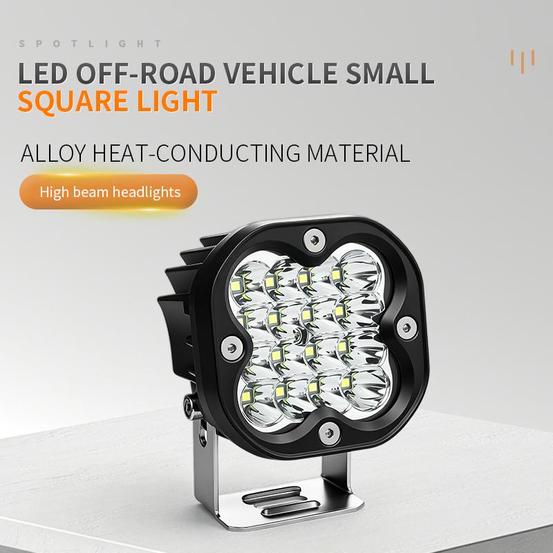 Universal LED Headlights & Fog Lights, LED Work Light Bar, 12V Spotlight, White and Yellow, 4x4 Off-Road Accessories