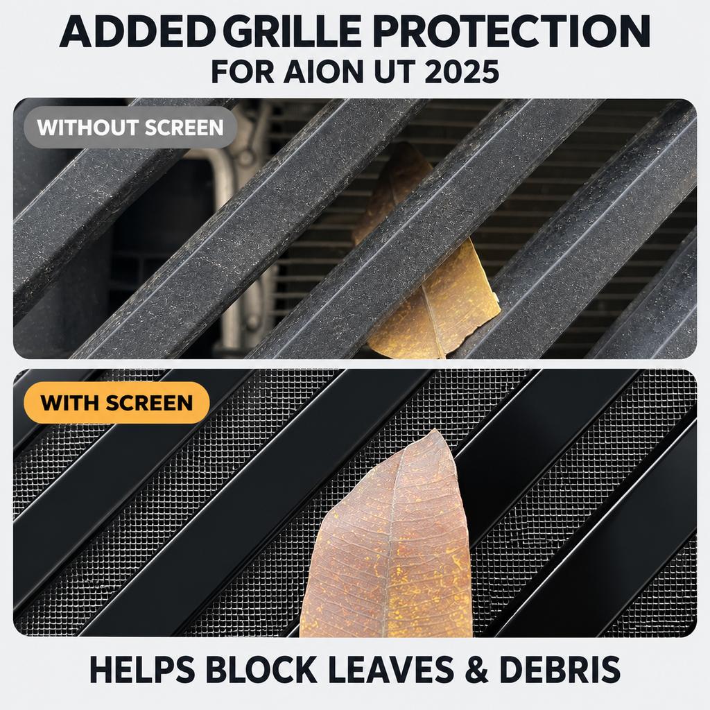 For AION UT 2025 2026 Front Bumper Grille Insect Screen 2-Piece Set 304 Mesh Matte or Gloss Black