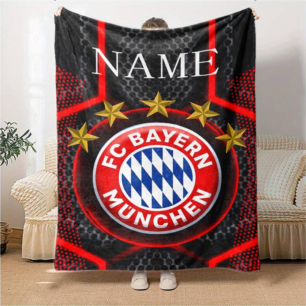 Custom Name Bayern Munich Crest blanket for Couch & Bed, Plush Cozy Fuzzy Blanket Super Soft & Warm Blankets for Fall and Winter. 0908228