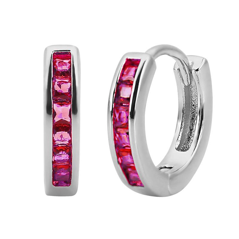 Minimalist Micro Paved Zircon Single Row Hoop Earrings Chic Advanced Sense Versatile Ear Buckle Jewelry For Women
