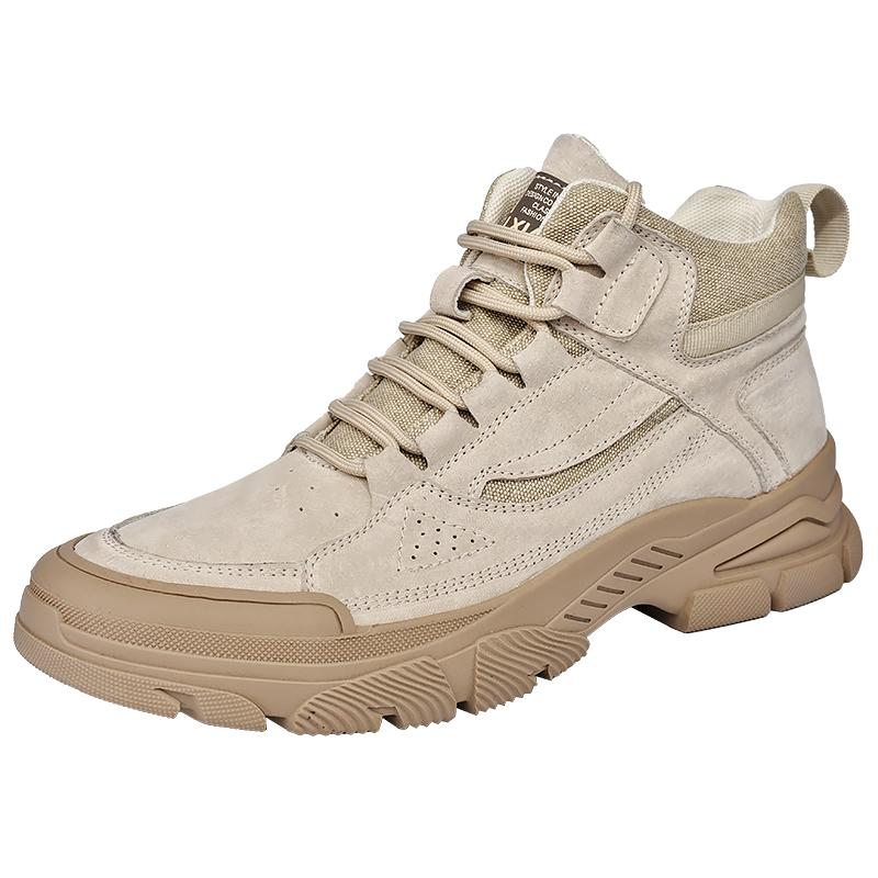 

Модные мужские туфли с высоким верхом, плюшевая мужская обувь для походов на открытом воздухе, трендовая мужская рабочая обувь, мужская повседневная обувь на толстой подошве 44