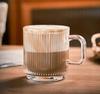 Glasses, mugs with handles for coffee and tea LUXITO STRIPS 360ml, set of 6