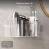 WallMounted Toothbrush Holder, NoDrill ABS Organizer, Bathroom Storage Transparent 1pc