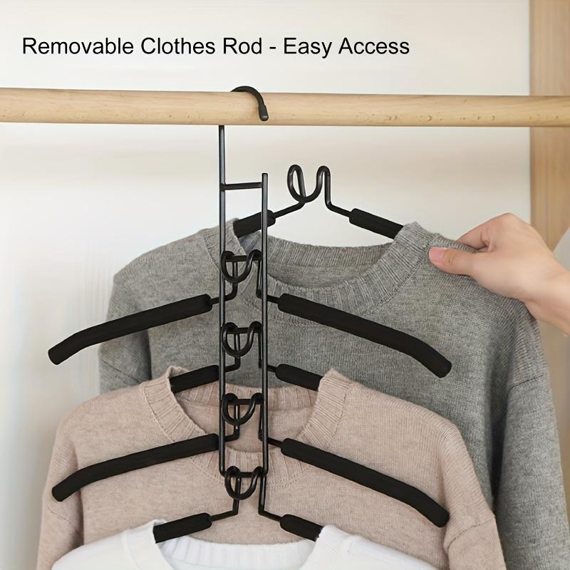 Heavy-Duty Space-Saving Hangers Multi-Layer Metal with Foam Padding Ideal for Coats, Sweaters, Suits, and T-Shirts - Hangers for Clothes