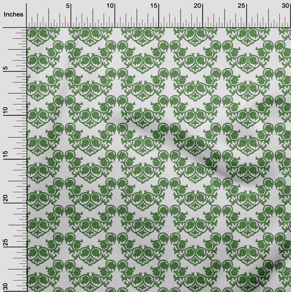 oneOone Cotton Cambric Forest Green Fabric Block Sewing Material Print Fabric By The Yard 42 Inch