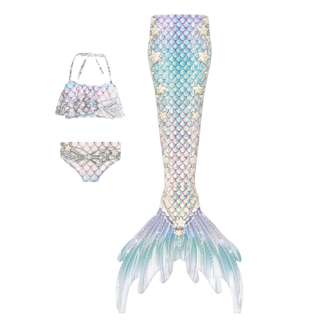 

2024 Новый купальник с хвостом русалки для девочек, детское летнее платье русалки, костюм для бассейна для девочек, карнавальный костюм Русалочки, подарки 150(12-13T)
