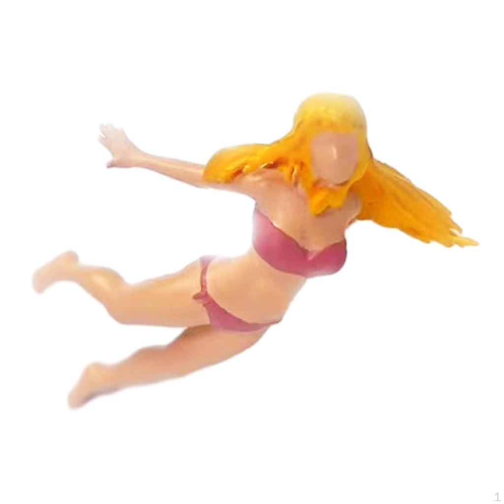 1/64 Figures Scale Beach Model Resin Mini People Tiny for Micro Landscape Fairy