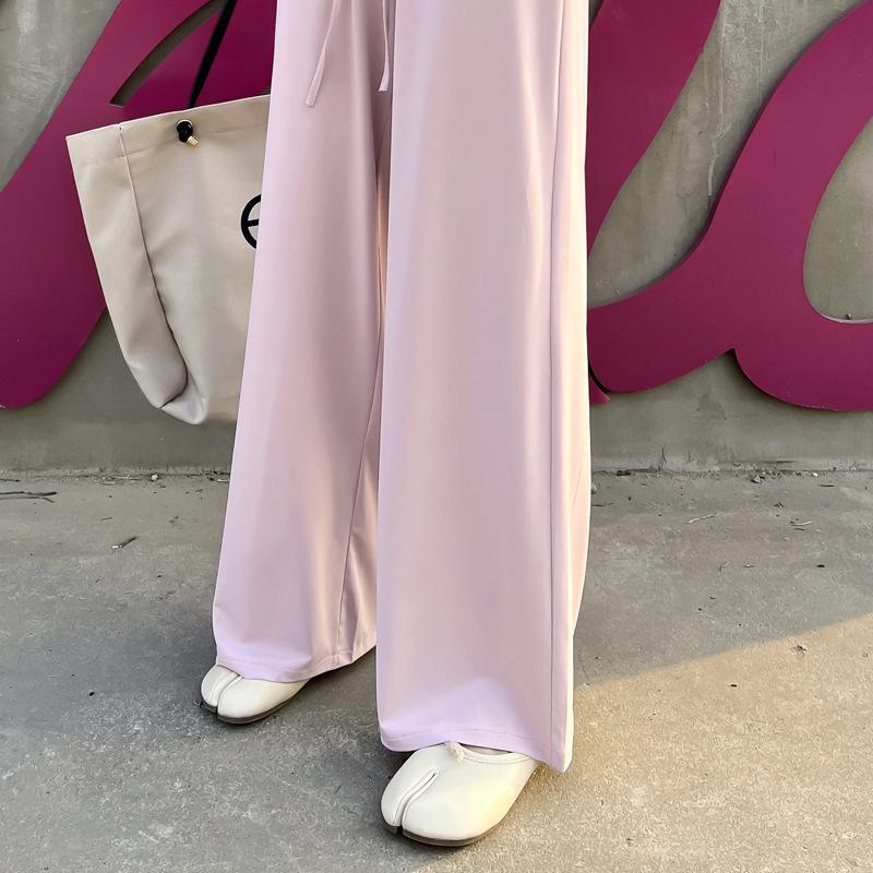 Women's Summer High-Waisted Wide-Leg Slimming Drape Pants - Cool, Casual, Floor-Length, and Loose-Fitting