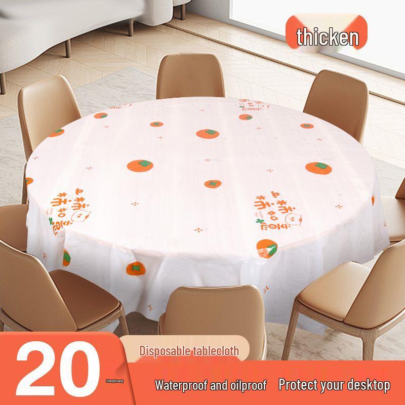 Thickened Waterproof & Oil-Proof Tablecloth - Festive Round & Rectangular Options