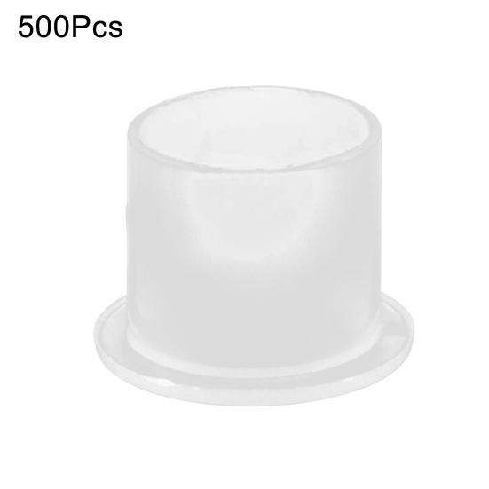 500 stk Engangs tatoveringsblekkkopper Plast Tatoveringsblekkholder Liten Tatoveringsblekkkopp med Ringbase for Tatoveringsartister Studioer
