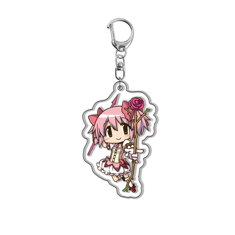 Anime Acrylic Keychain Puella Magi Madoka Magica Character Pendant Keyring for Bag Cosplay Gifts