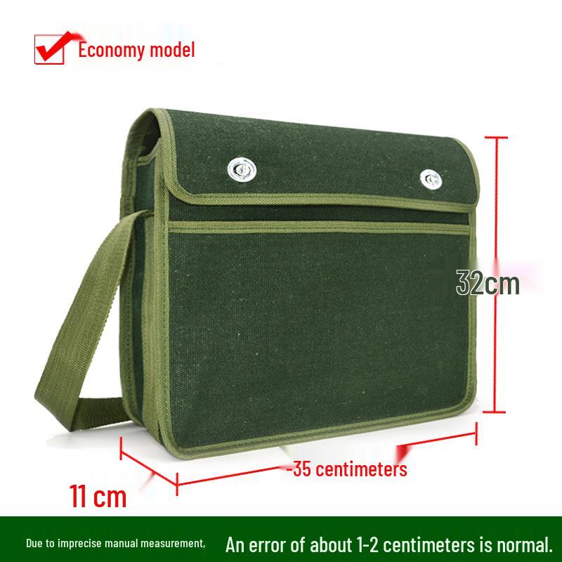 Утолщенная брезентовая сумка для инструментов: Большая, износостойкая, многофункциональная сумка через плечо для плотника и электрика.