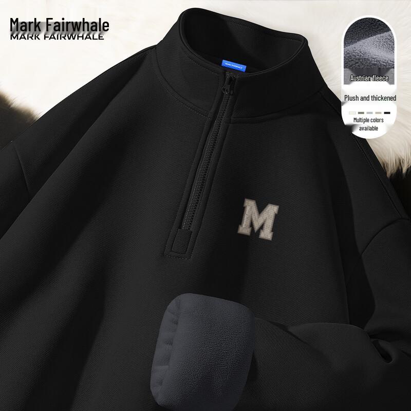 

Mark Hua Fei Men s Heavyweight Fleece Half-Zip Stand-Collar Sweatshirt L (175)